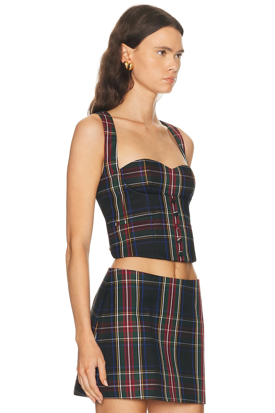 Retroféte Donella Waistcoat Top In Black