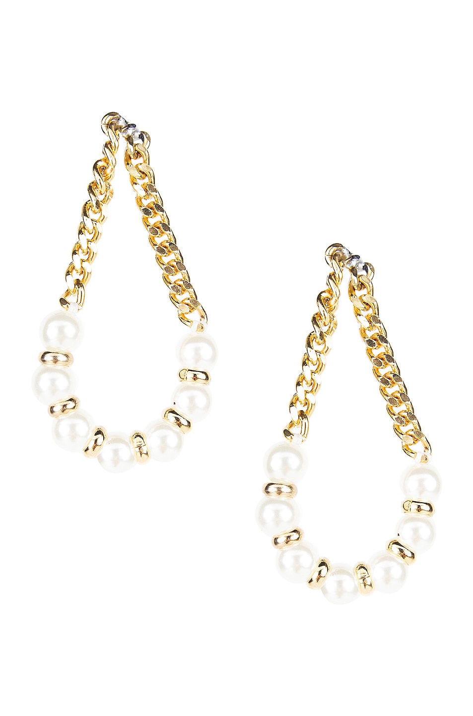 Image 1 of Rosantica Flaminia Dangle Earrings in Pearl & Gold