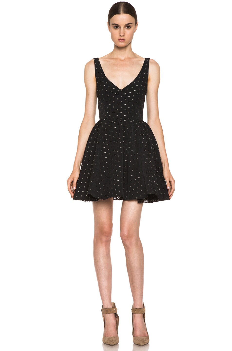 Image 1 of Red Valentino Flower Lance Dress in Black