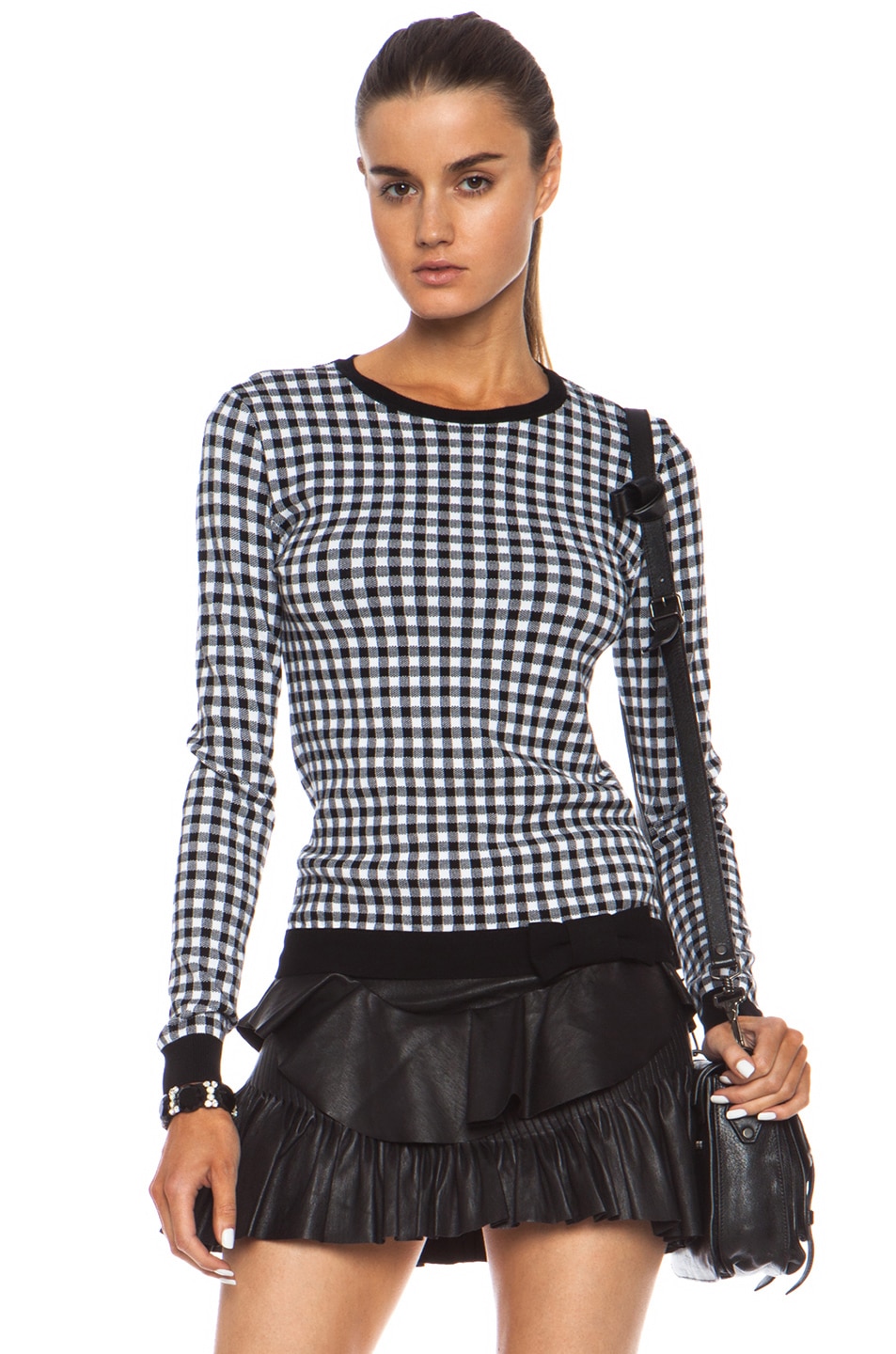 Image 1 of Red Valentino Jacquard Sweater in Black & White