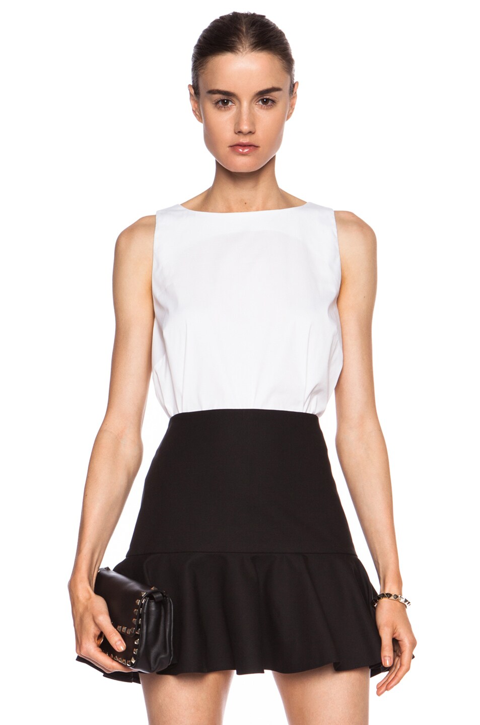 Image 1 of Red Valentino Bow Cotton-Blend Top in White