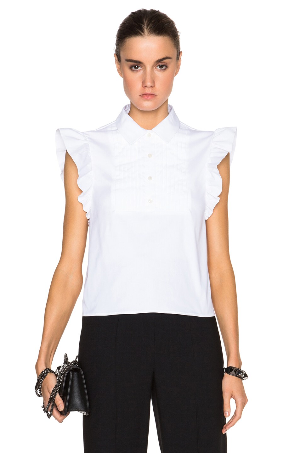 Image 1 of Red Valentino Ruffle Top in White