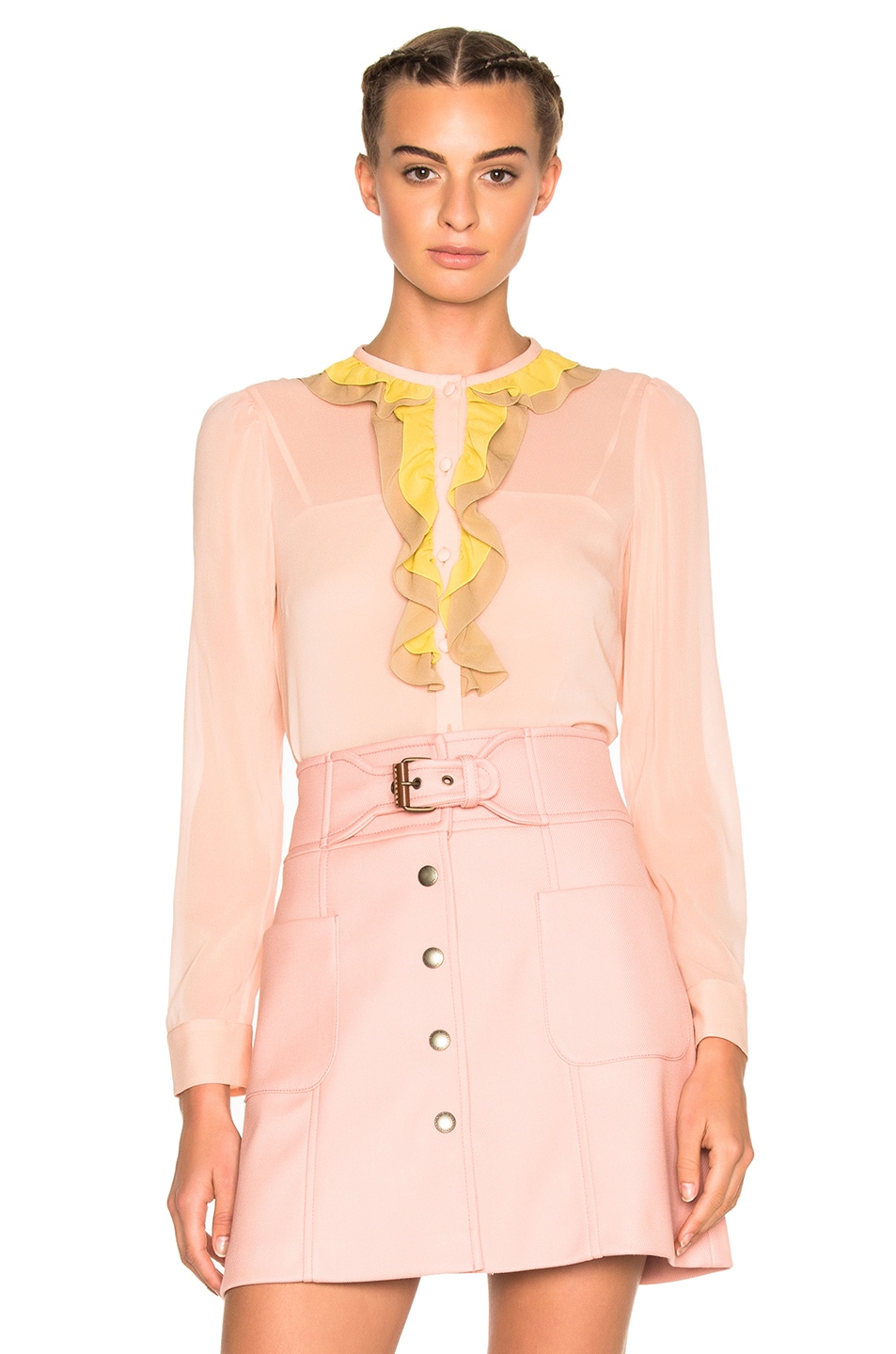 Image 1 of Red Valentino Ruffle Top in Rose