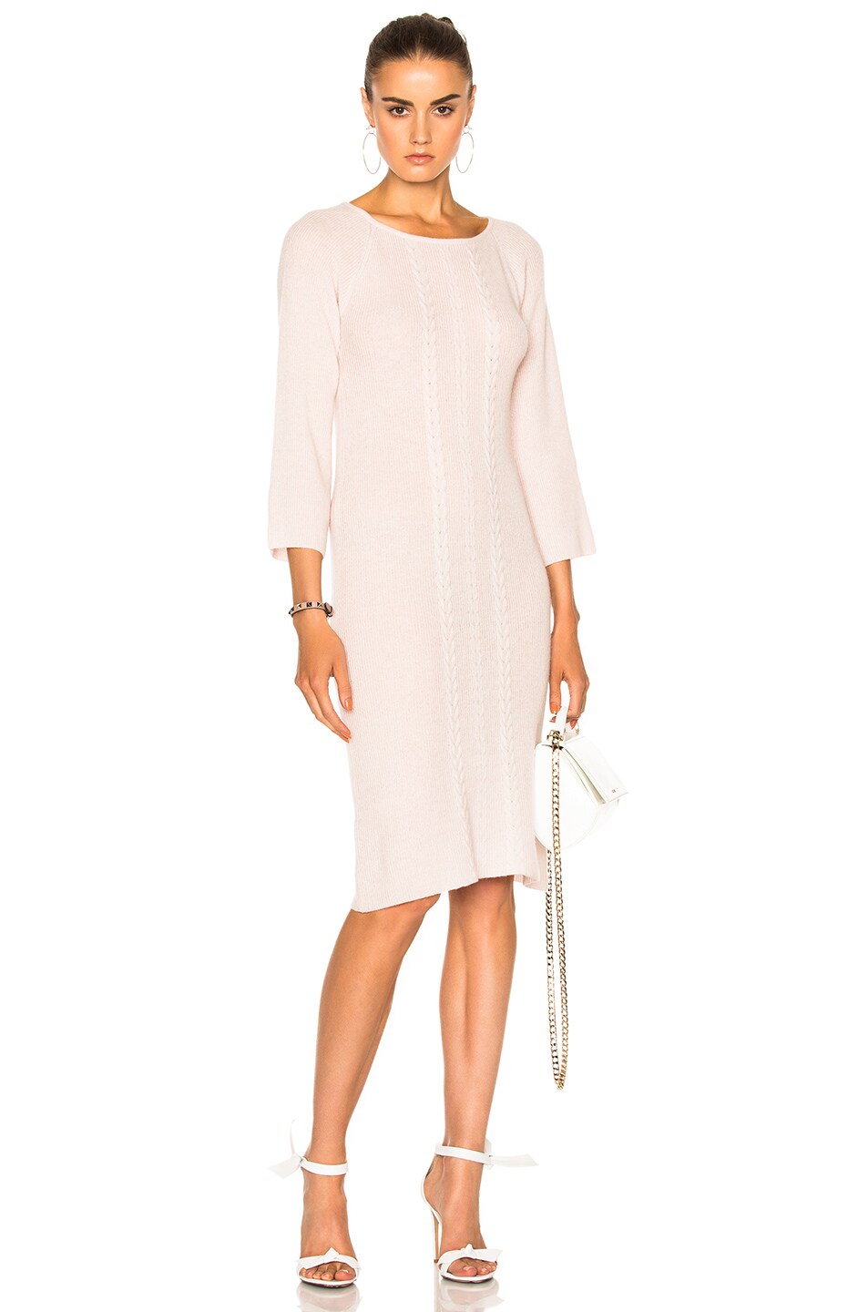 Image 1 of Ryan Roche for FWRD Sweater Dress in Champagne Pink