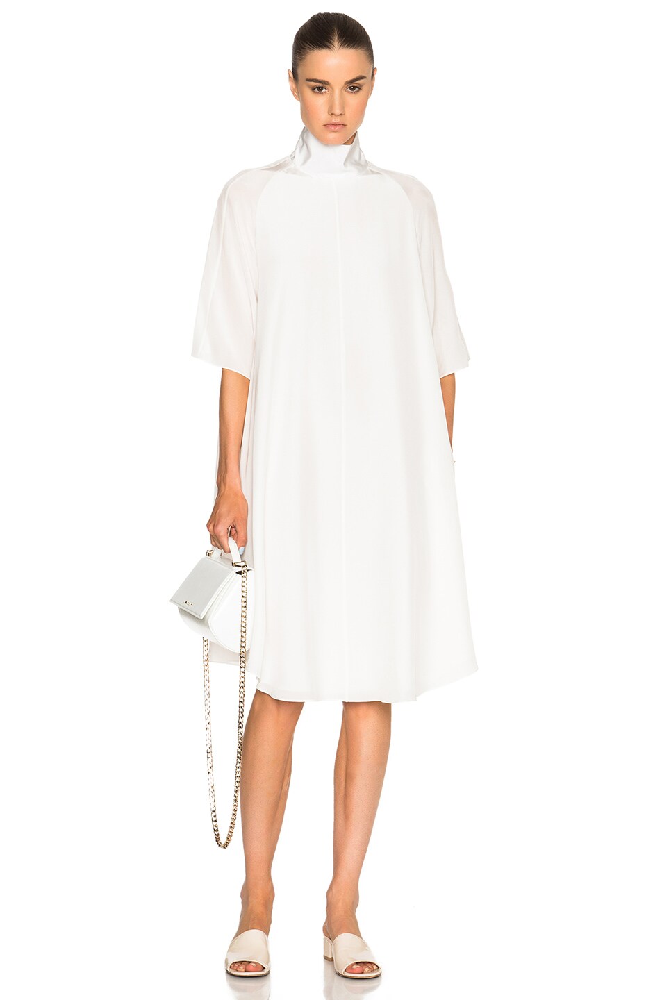 Image 1 of Ryan Roche Silk Mini Dress in White