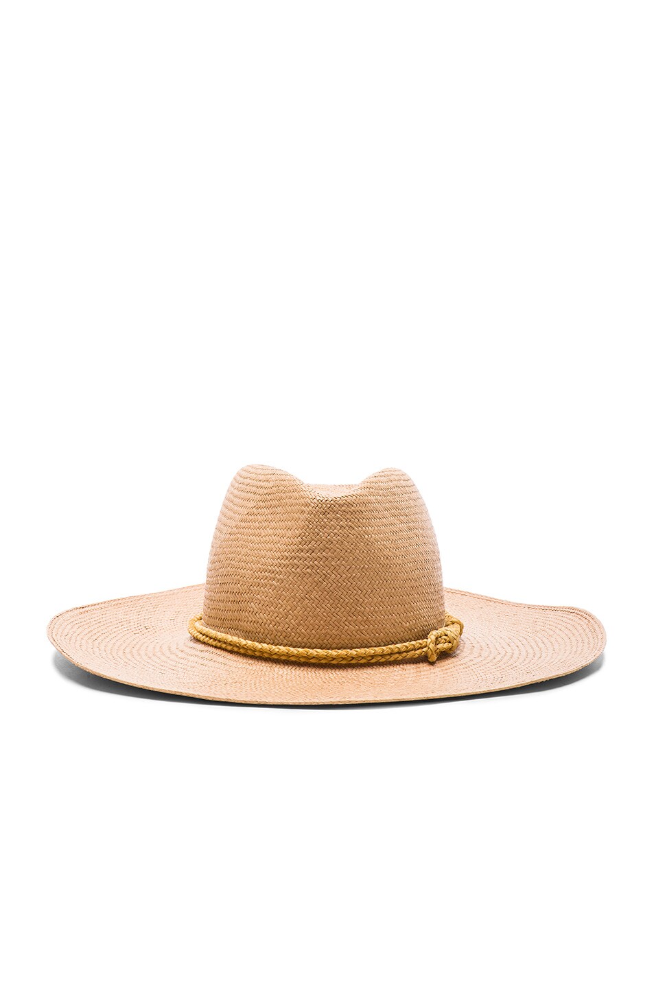 Image 1 of Ryan Roche Leather Tassel Panama Hat in Mink