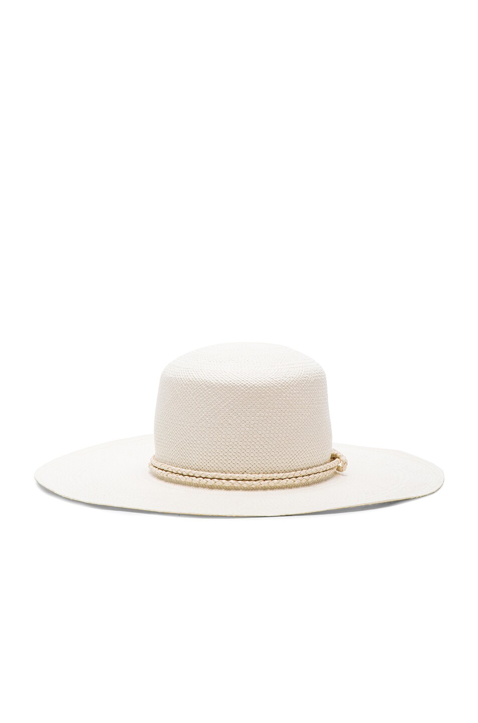 Image 1 of Ryan Roche Panama Flat Top Hat in White