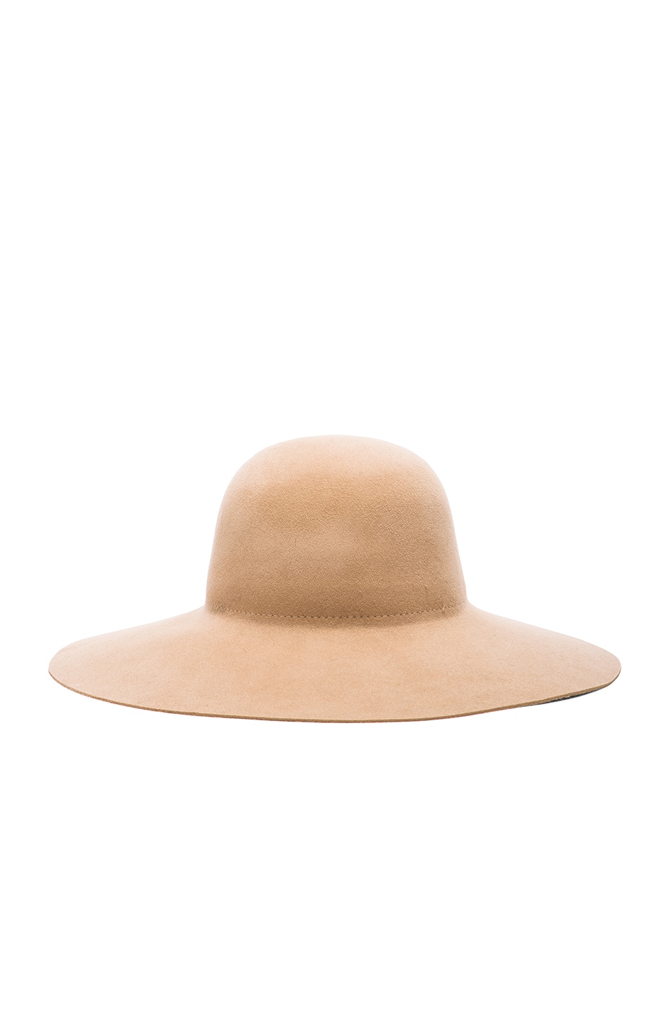 Image 1 of Ryan Roche Wool Suede Hat in Camel Suede