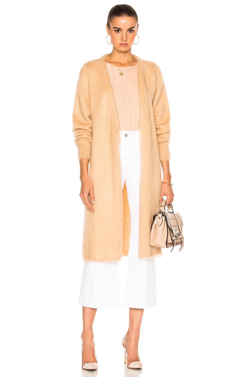 Image 1 of Ryan Roche Long Cardigan with Belt in Bare