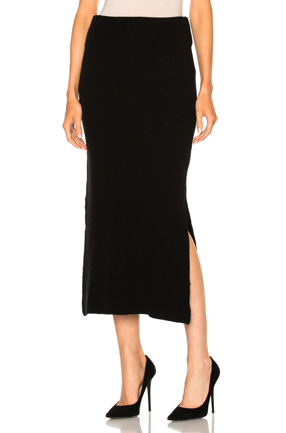 Image 1 of Ryan Roche FWRD Exclusive Maxi Skirt in Black