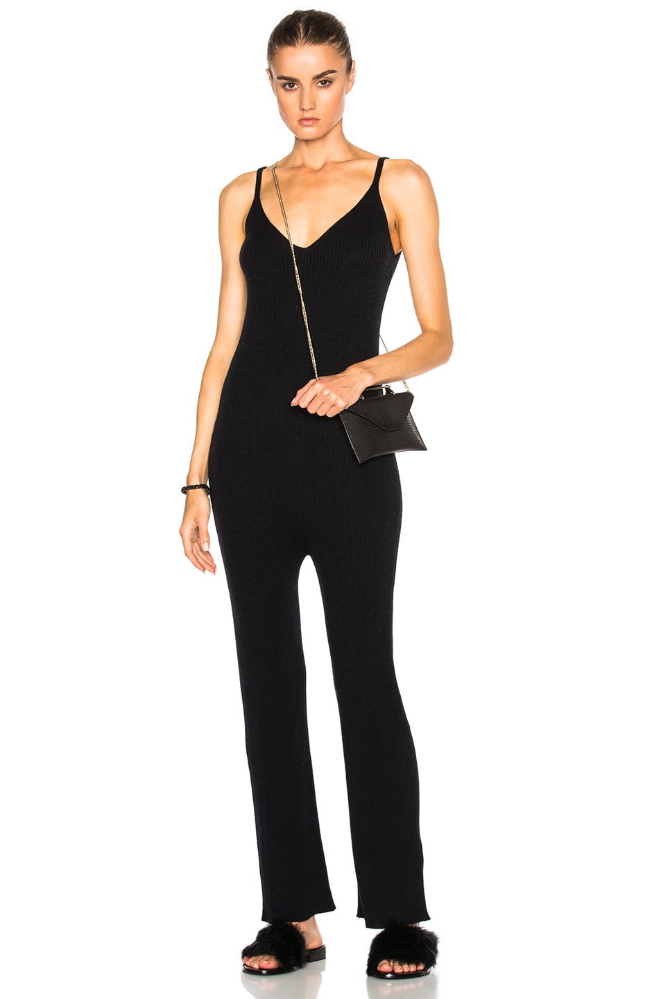 Image 1 of Ryan Roche Cashmere Jumpsuit in Black