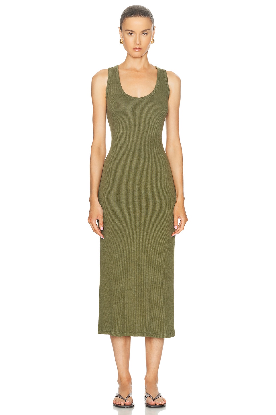 Image 1 of SABLYN Roxanne Slim Fit Scoop Neck Dress in Olive