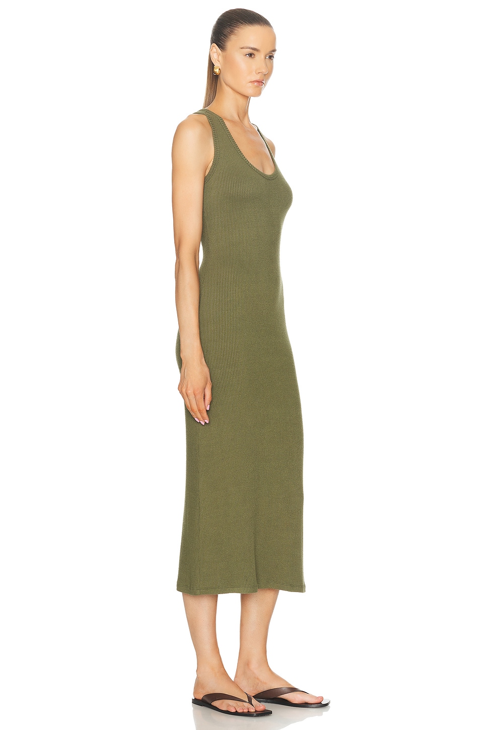 Shop Sablyn Roxanne Slim Fit Scoop Neck Dress In Olive