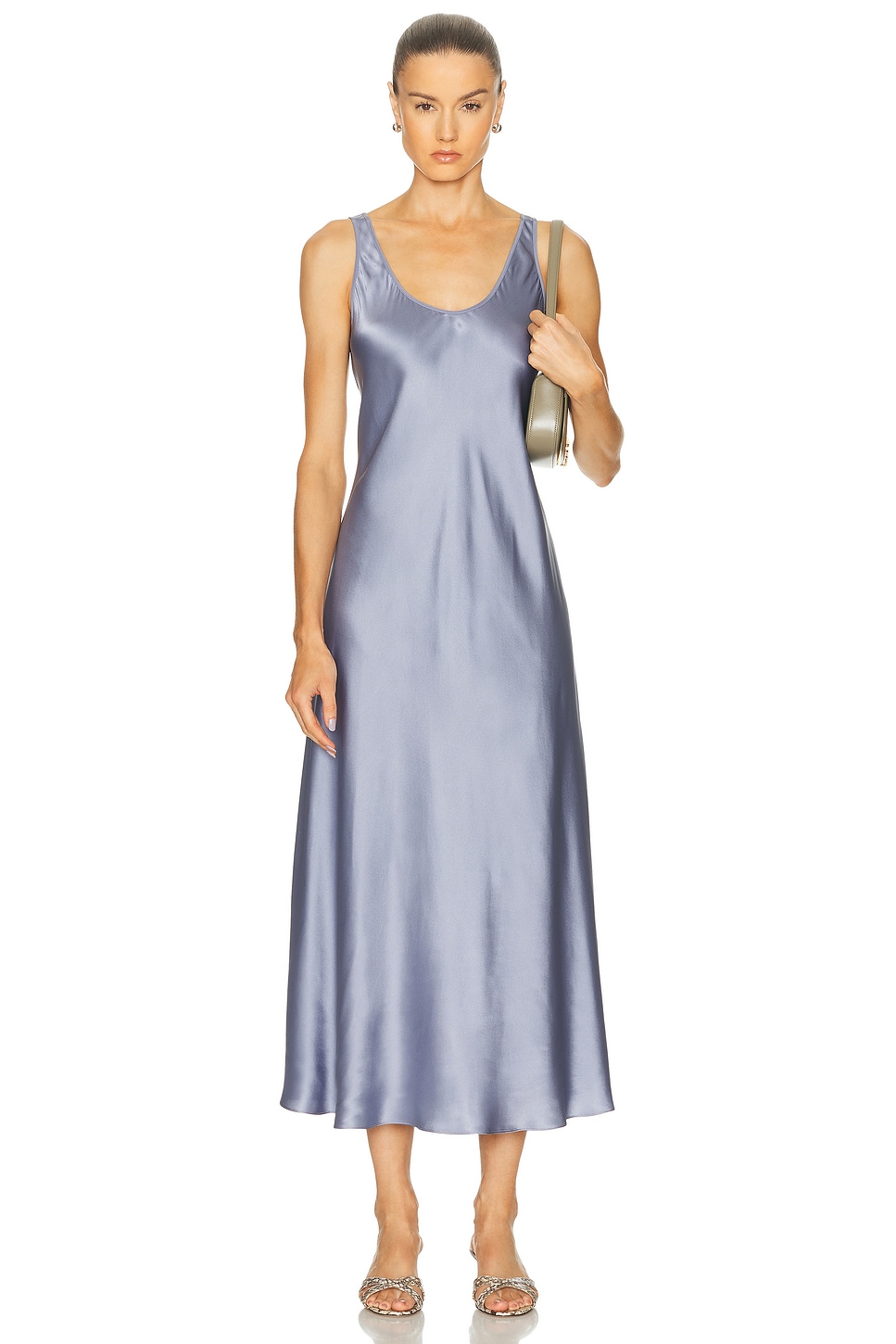 Martine Scoop Neck Low Back Dress in Slate