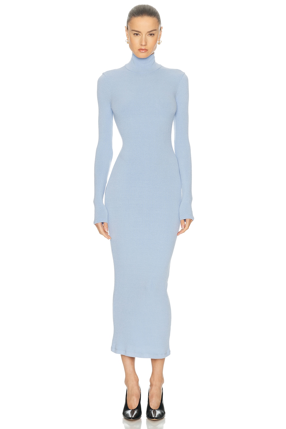Image 1 of SABLYN Gab Turtleneck Rib Dress in Azureous