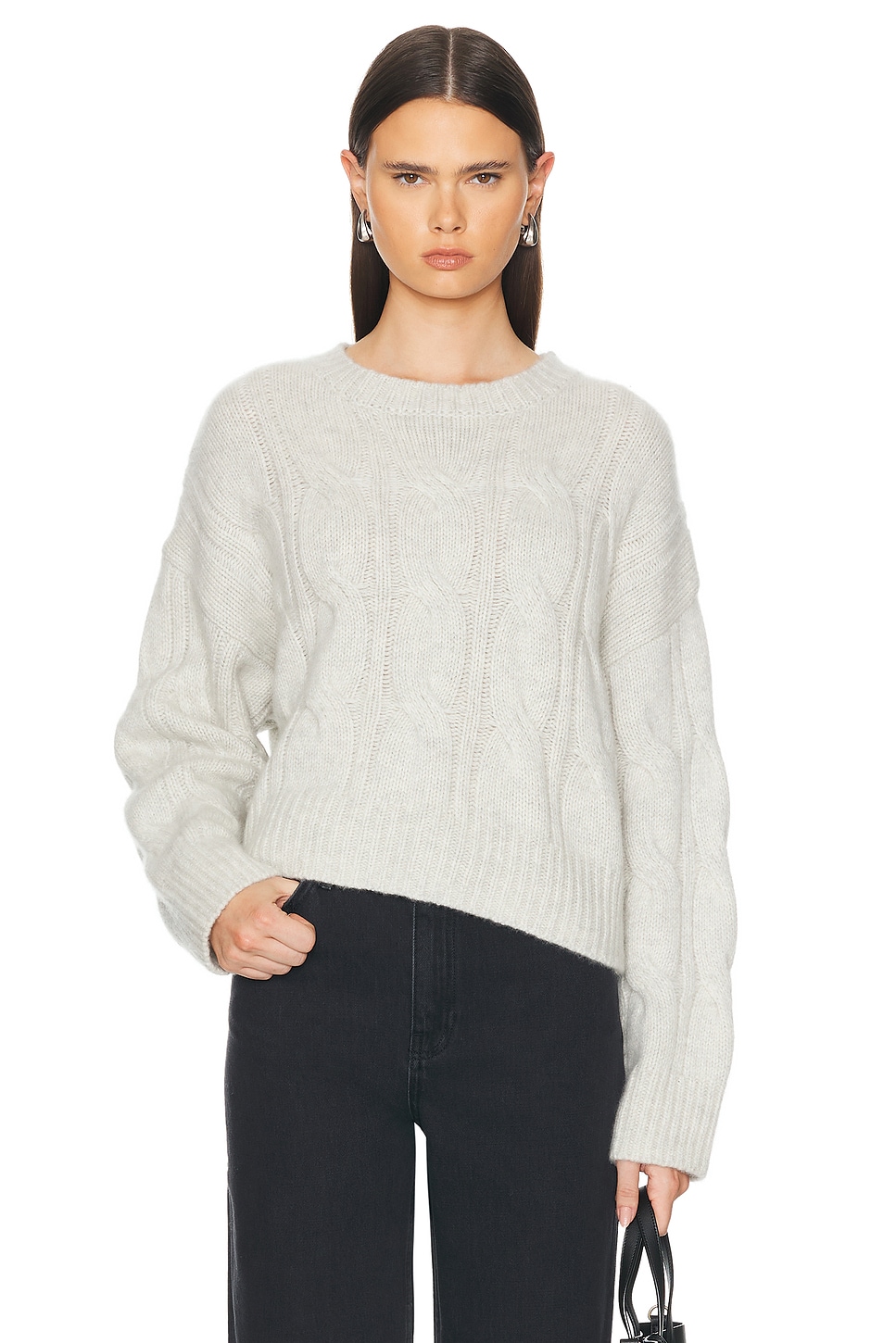 Image 1 of SABLYN Tristan Crewneck Pullover Sweater in Foggy