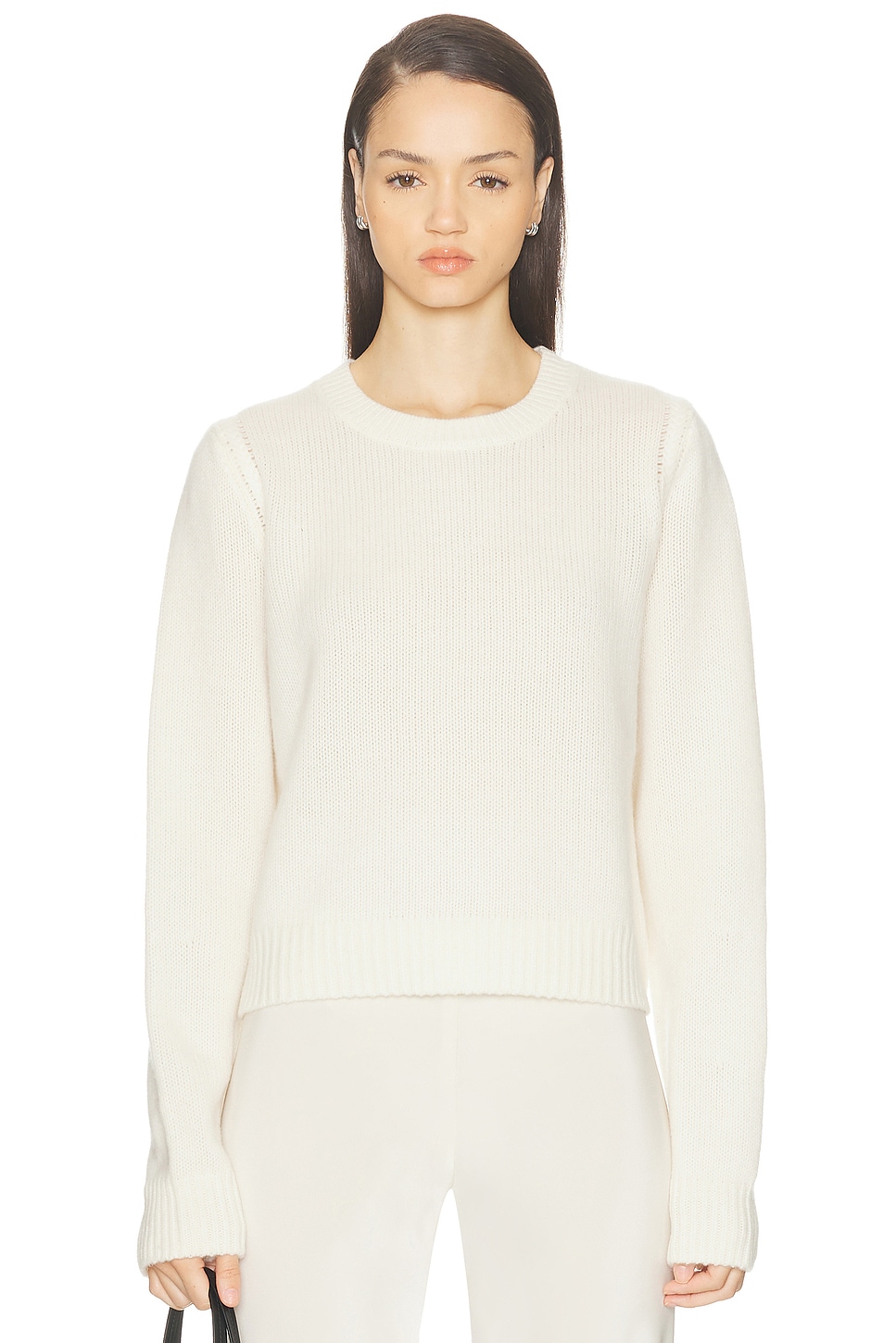 Noa Shunken Crewneck Sweater in White
