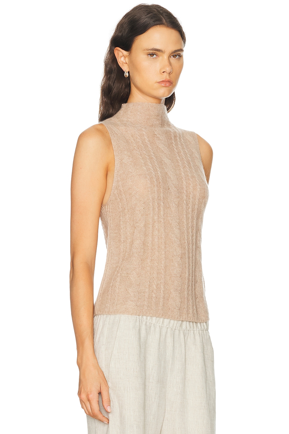 SABLYN Salvia Sleeveless Cable Turtleneck Sweater | Thumbnail 2
