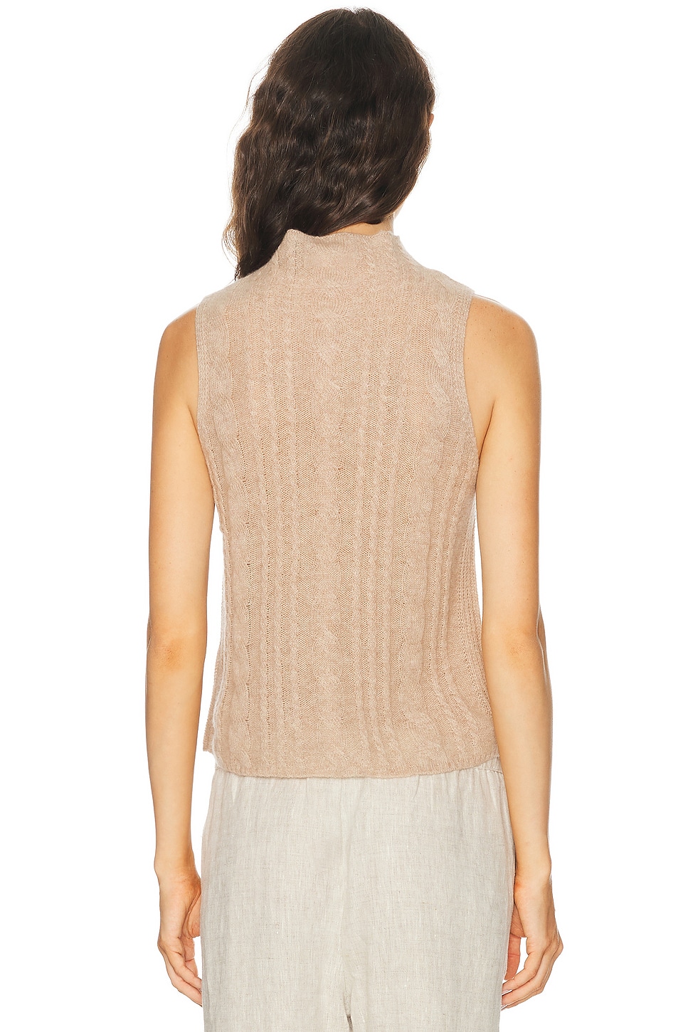 SABLYN Salvia Sleeveless Cable Turtleneck Sweater | Thumbnail 3