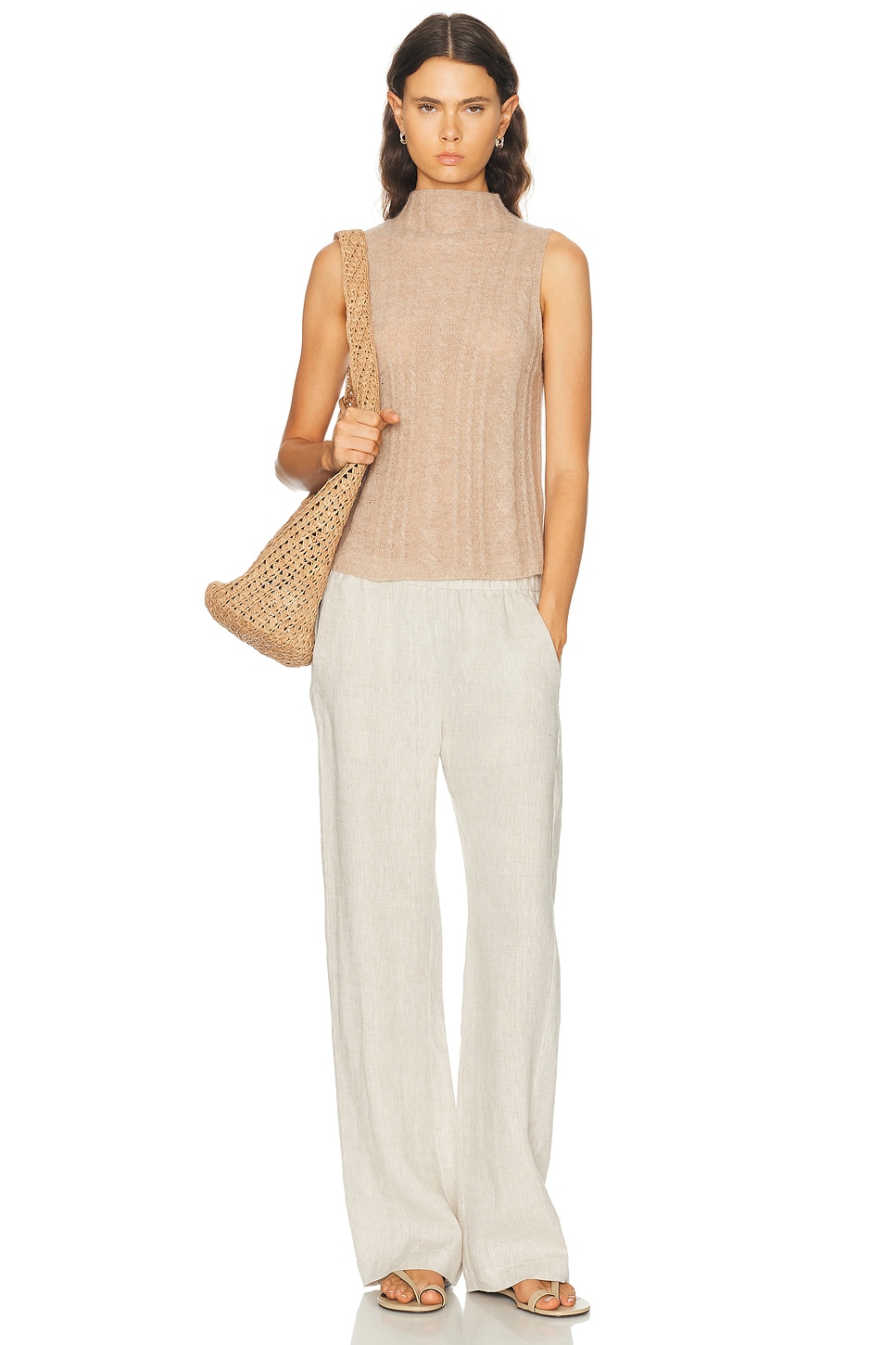 SABLYN Salvia Sleeveless Cable Turtleneck Sweater | Thumbnail 4