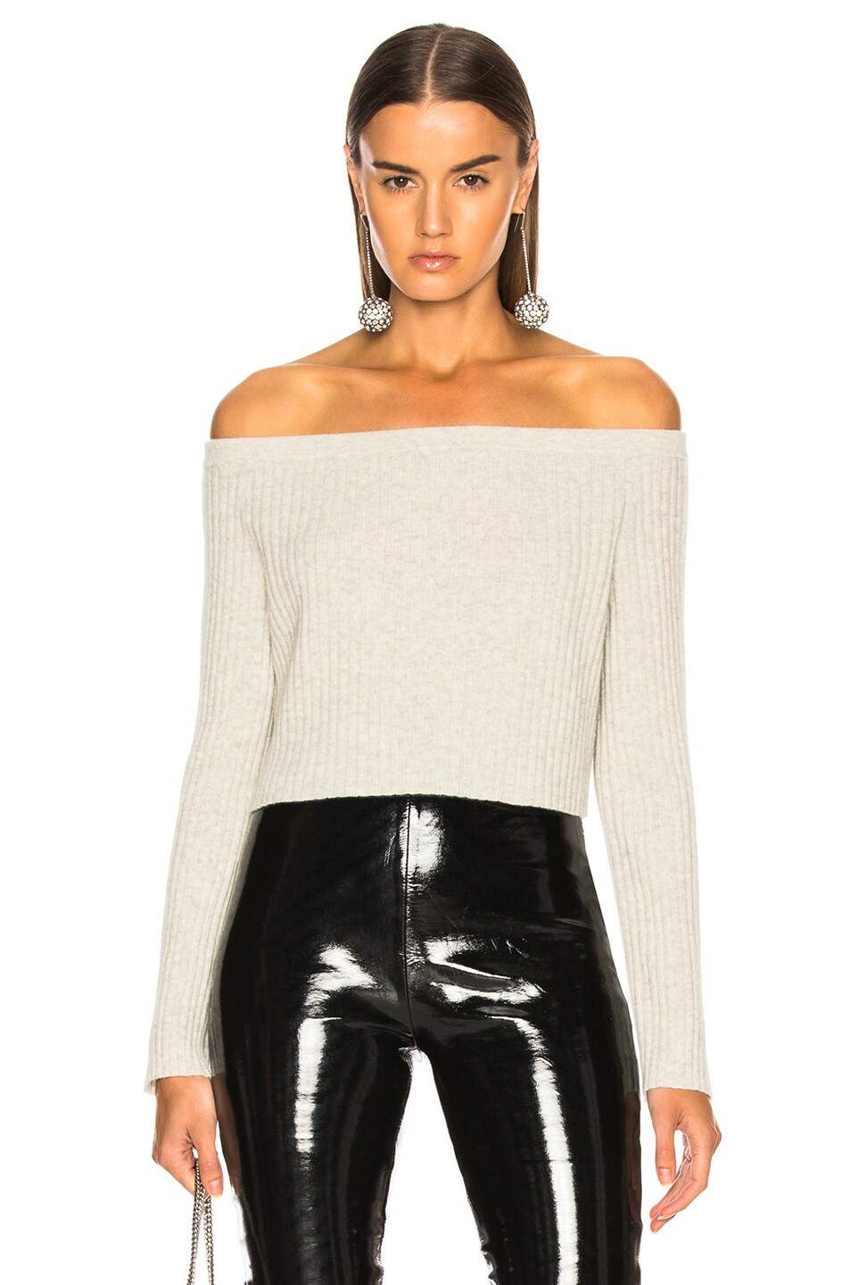 Image 1 of SABLYN Maja Off Shoulder Cashmere Sweater in Blizzard