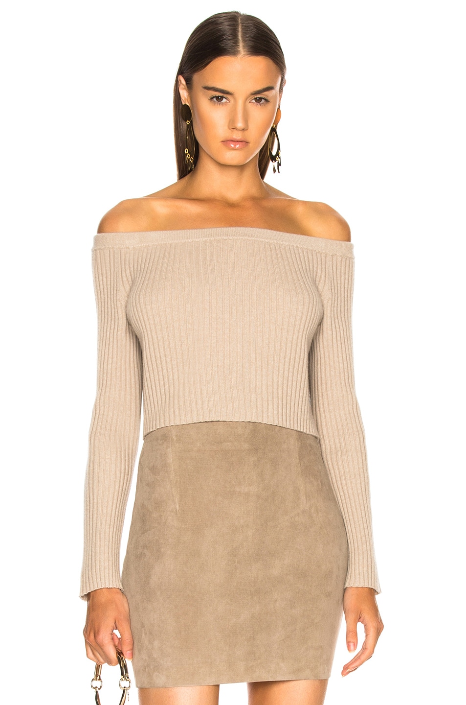 Image 1 of SABLYN Maja Off Shoulder Cashmere Sweater in Oatmeal
