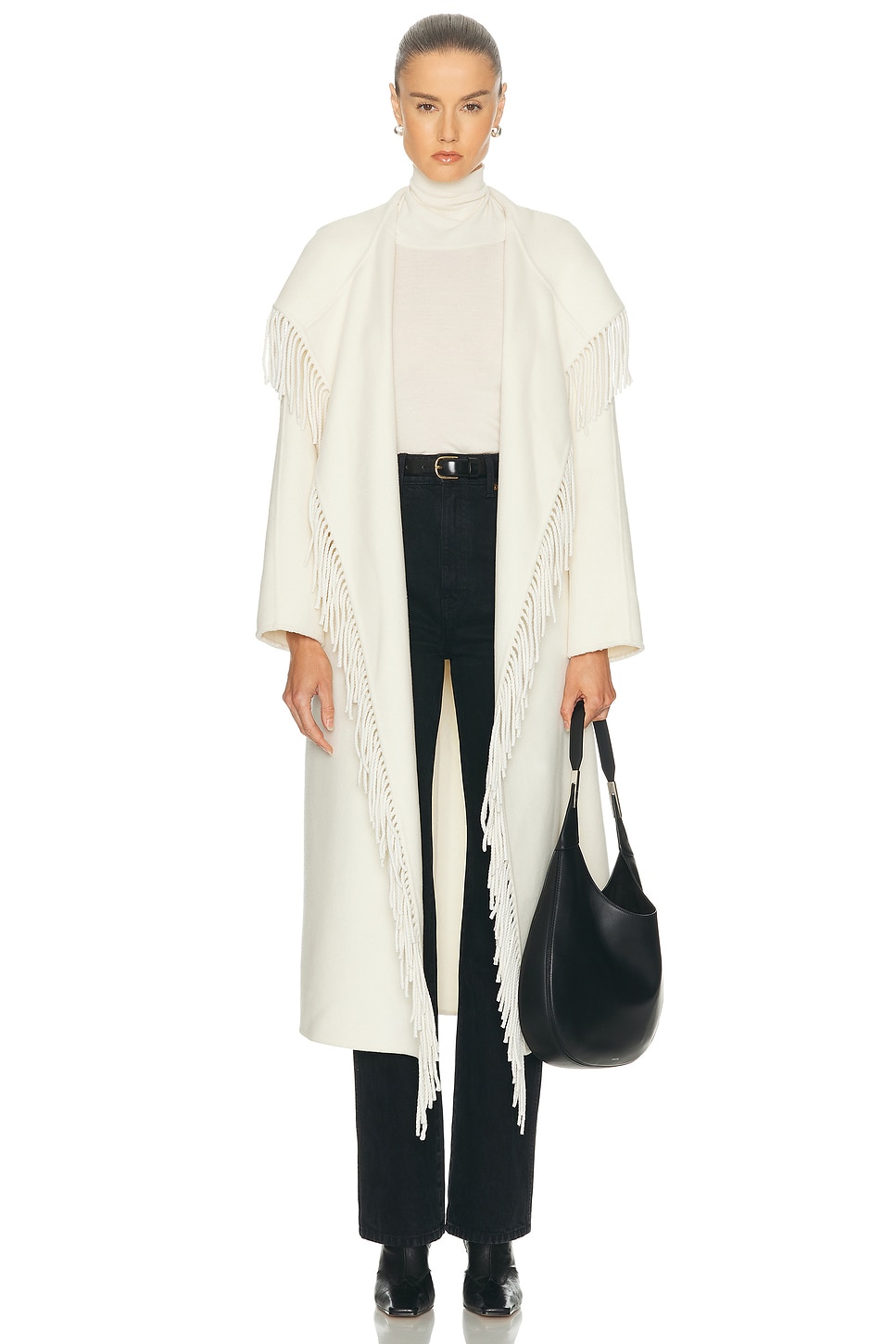 Image 1 of SABLYN Charli Hooded Fringe Coat in Gardenia