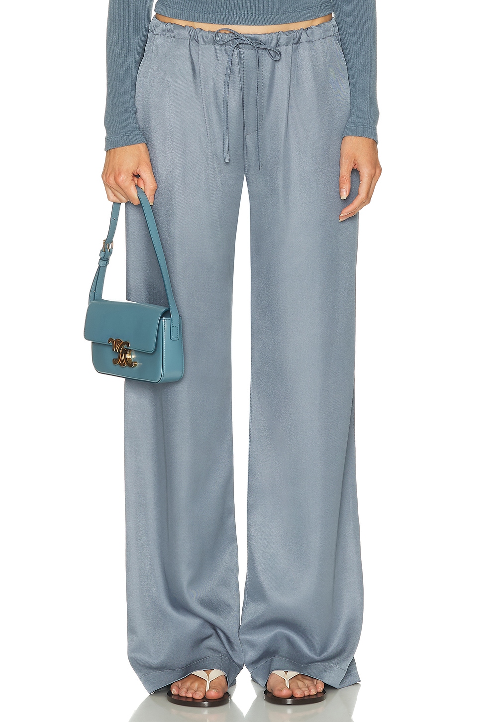 Image 1 of SABLYN Gemma Pull On Straight Leg Pant in Smoky Blue