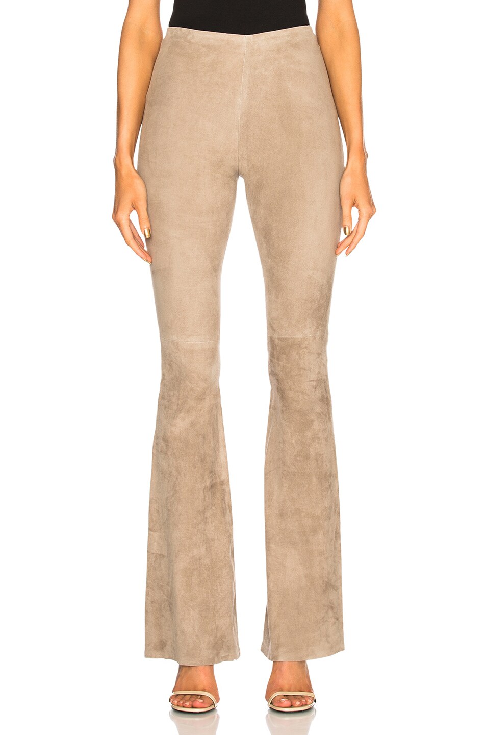 Image 1 of SABLYN Meri Suede Bell Bottoms in Taupe