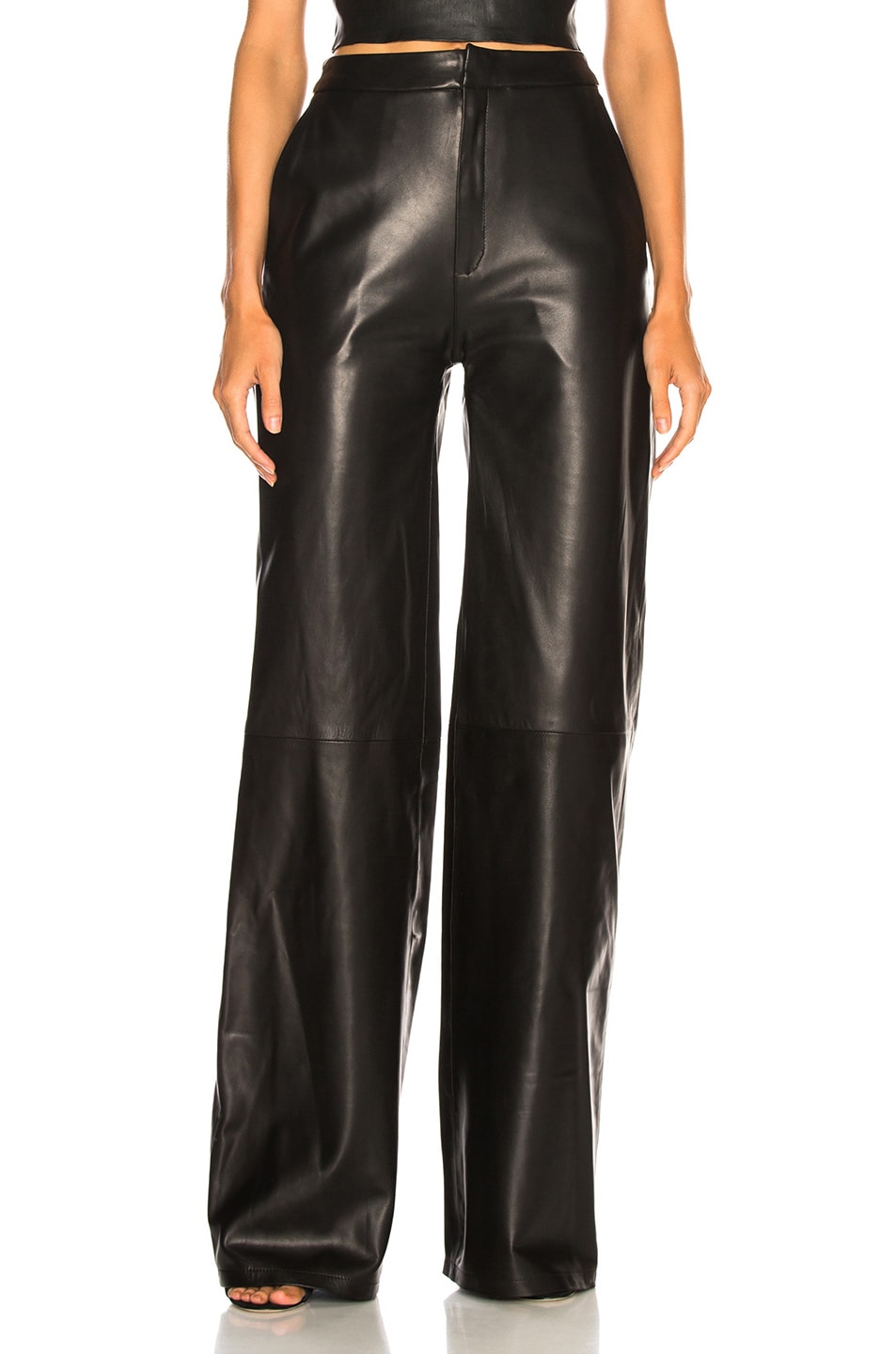 Image 1 of SABLYN Josephine Wide Leg Leather Pants in Black