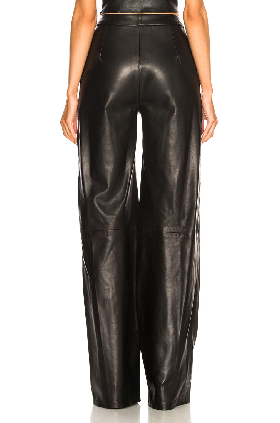 SABLYN Josephine Wide Leg Leather Pants in Black | FWRD