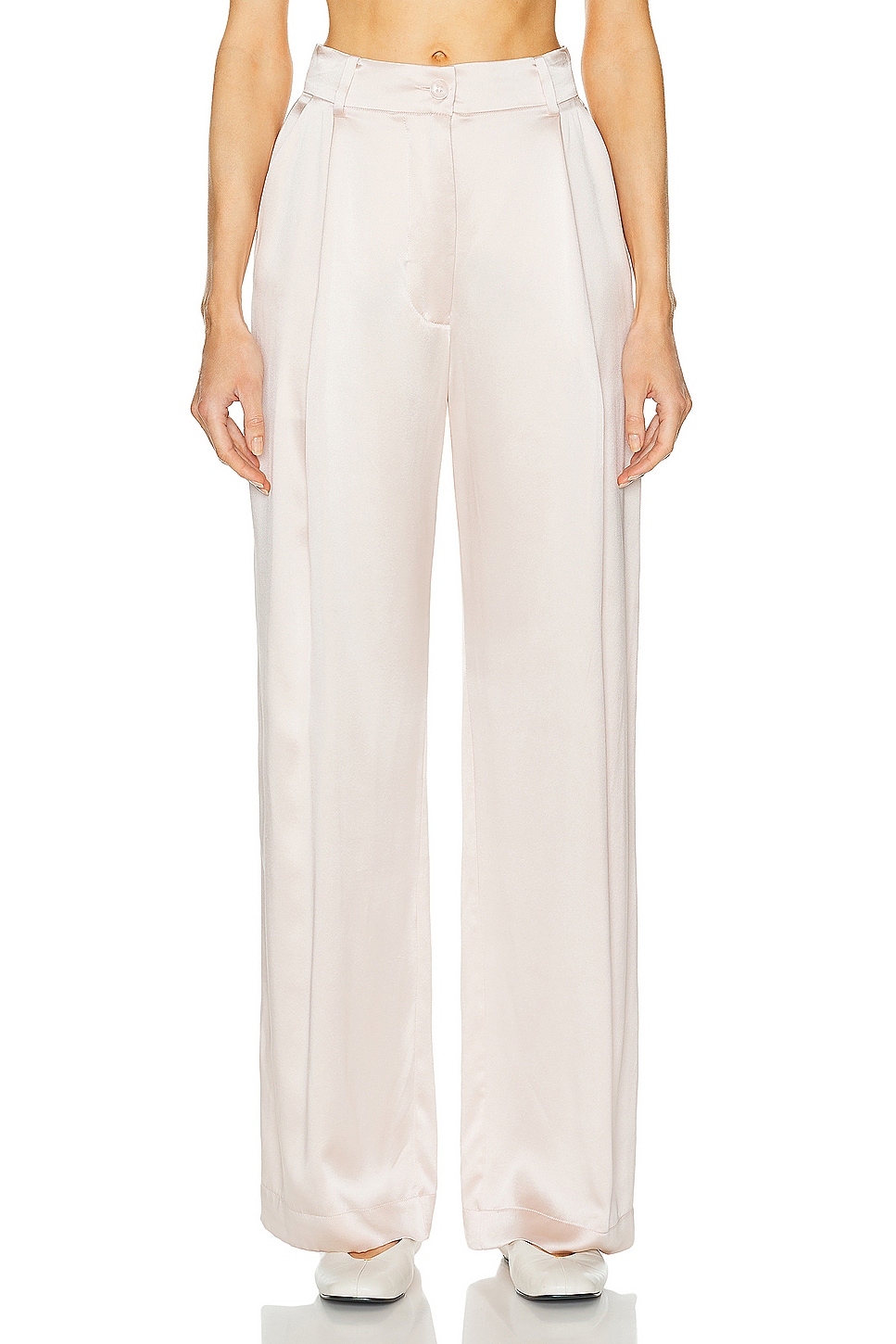 Image 1 of SABLYN Emerson Pleated Silk Pant in Lunar