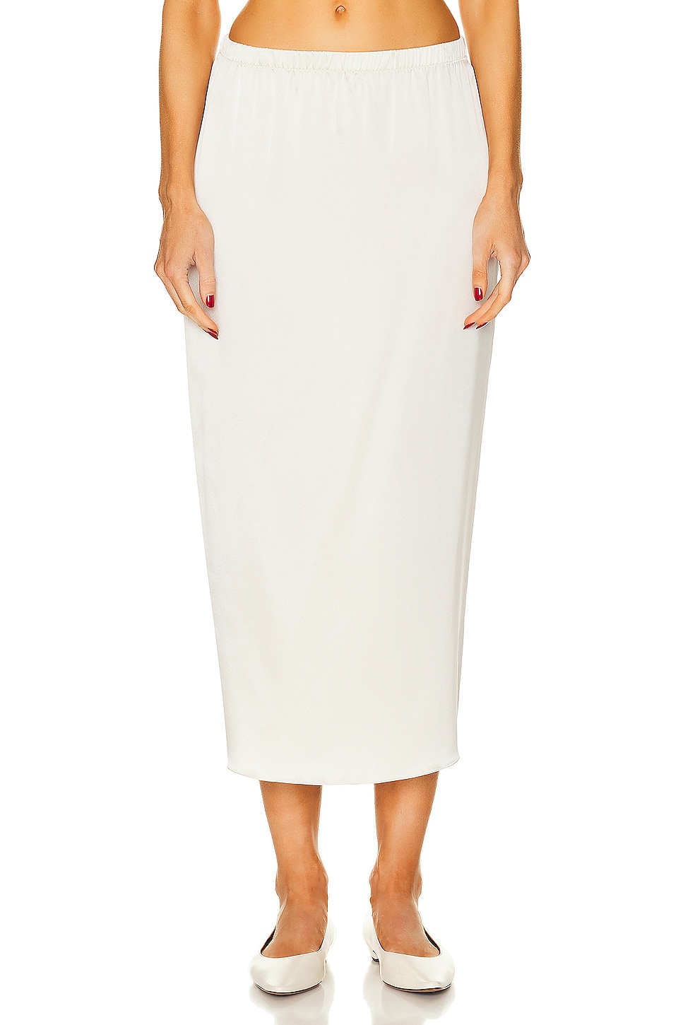 Hedy Low Rise Silk Skirt in Cream