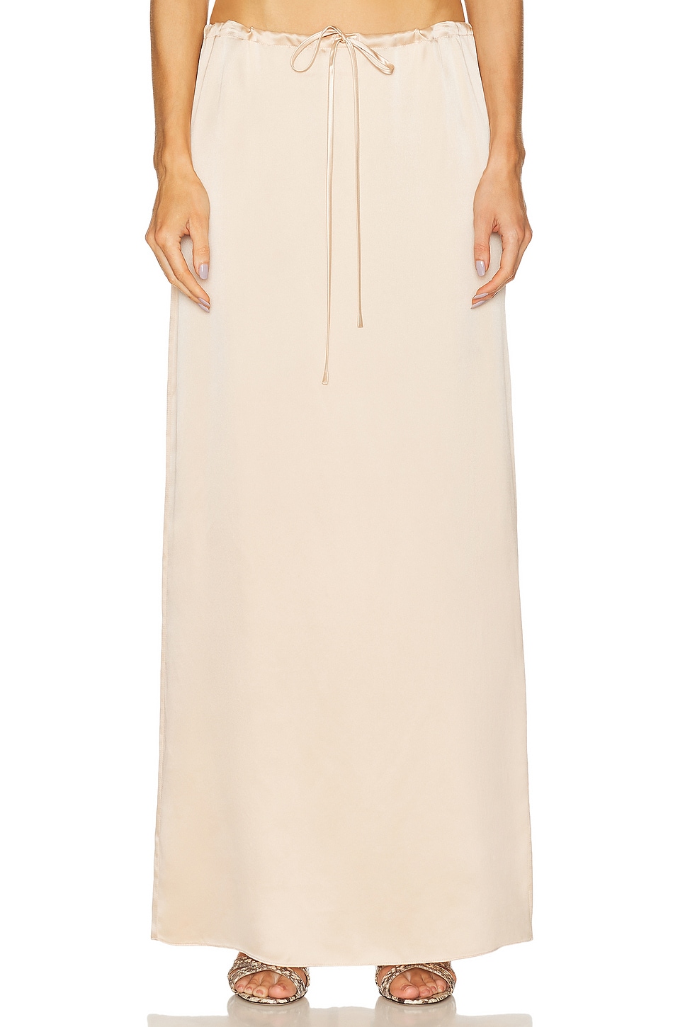 Sol Drawstring Maxi Skirt in Blush