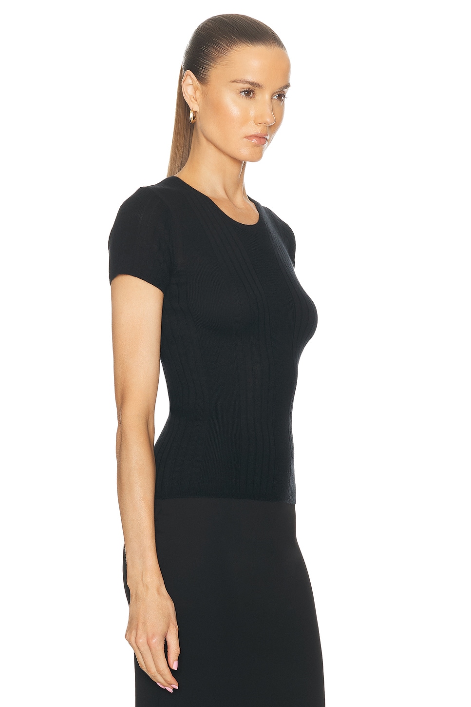 Shop Sablyn Isolde Slim Crewneck Top In Black