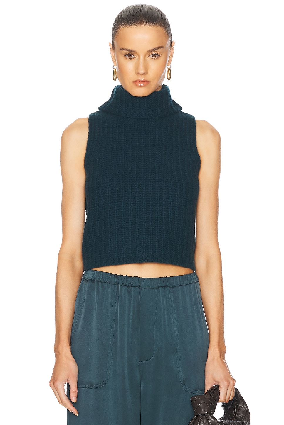 Sablyn Saige Cropped Turtleneck Sweater In Black