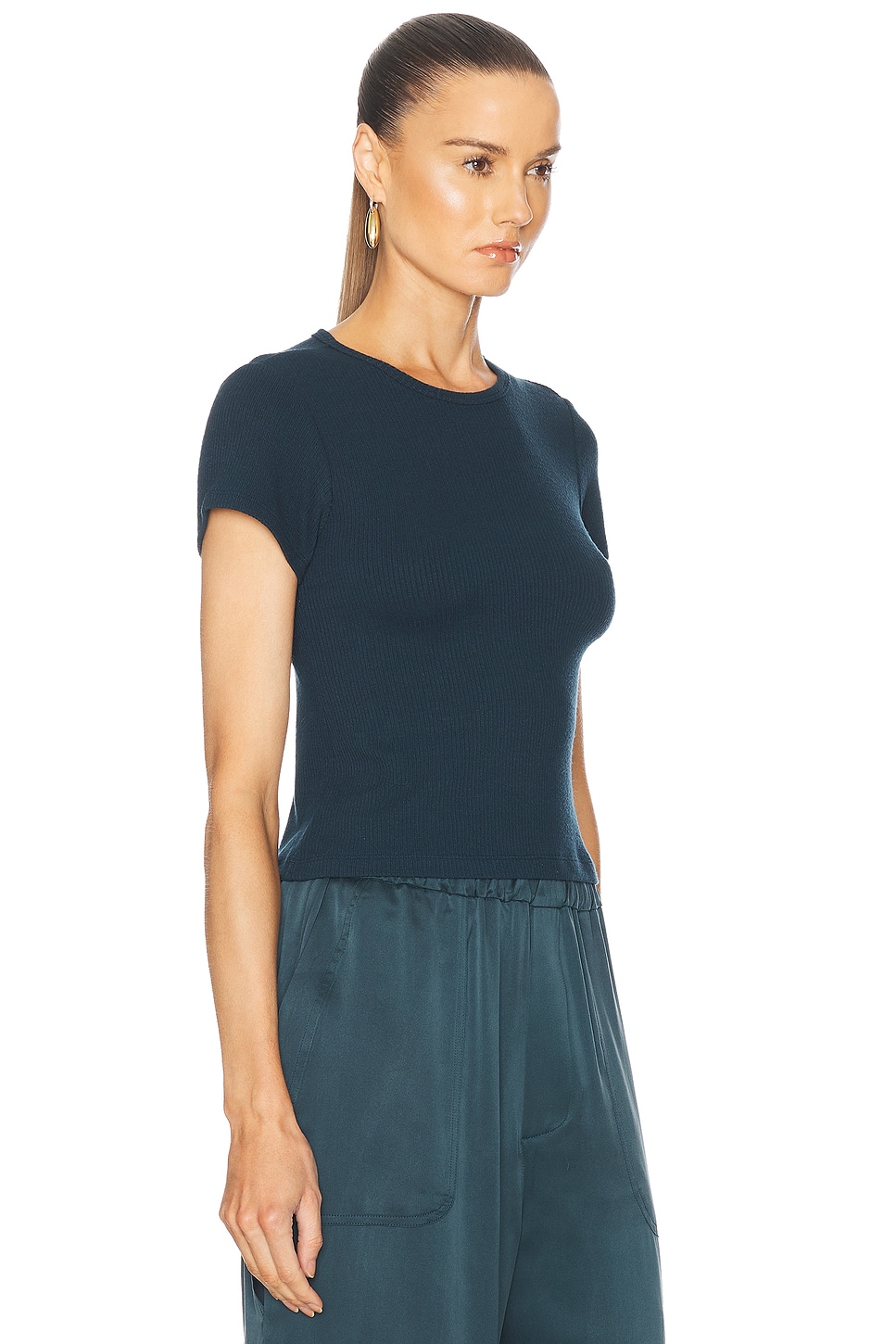 Sablyn Yael Cropped Crewneck Baby Tee In Compass