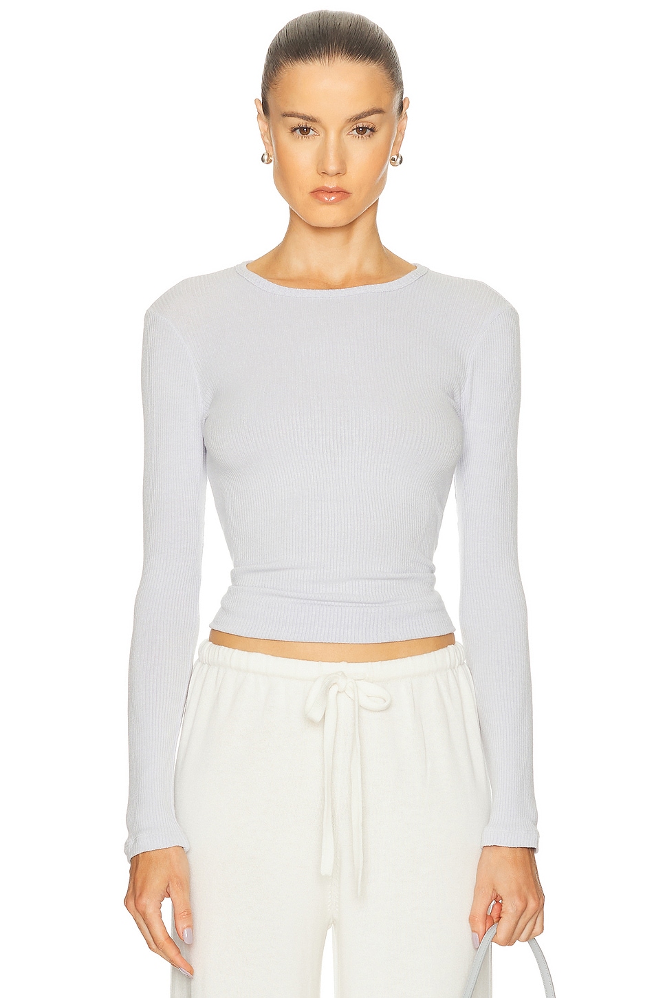 Image 1 of SABLYN Quincy Long Sleeve Fitted Crewneck Tee in Skye