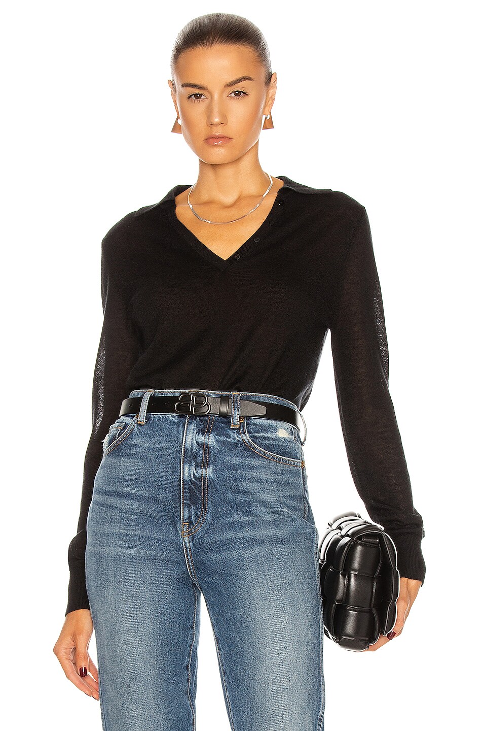 Image 1 of SABLYN Lexi Polo Top in Black