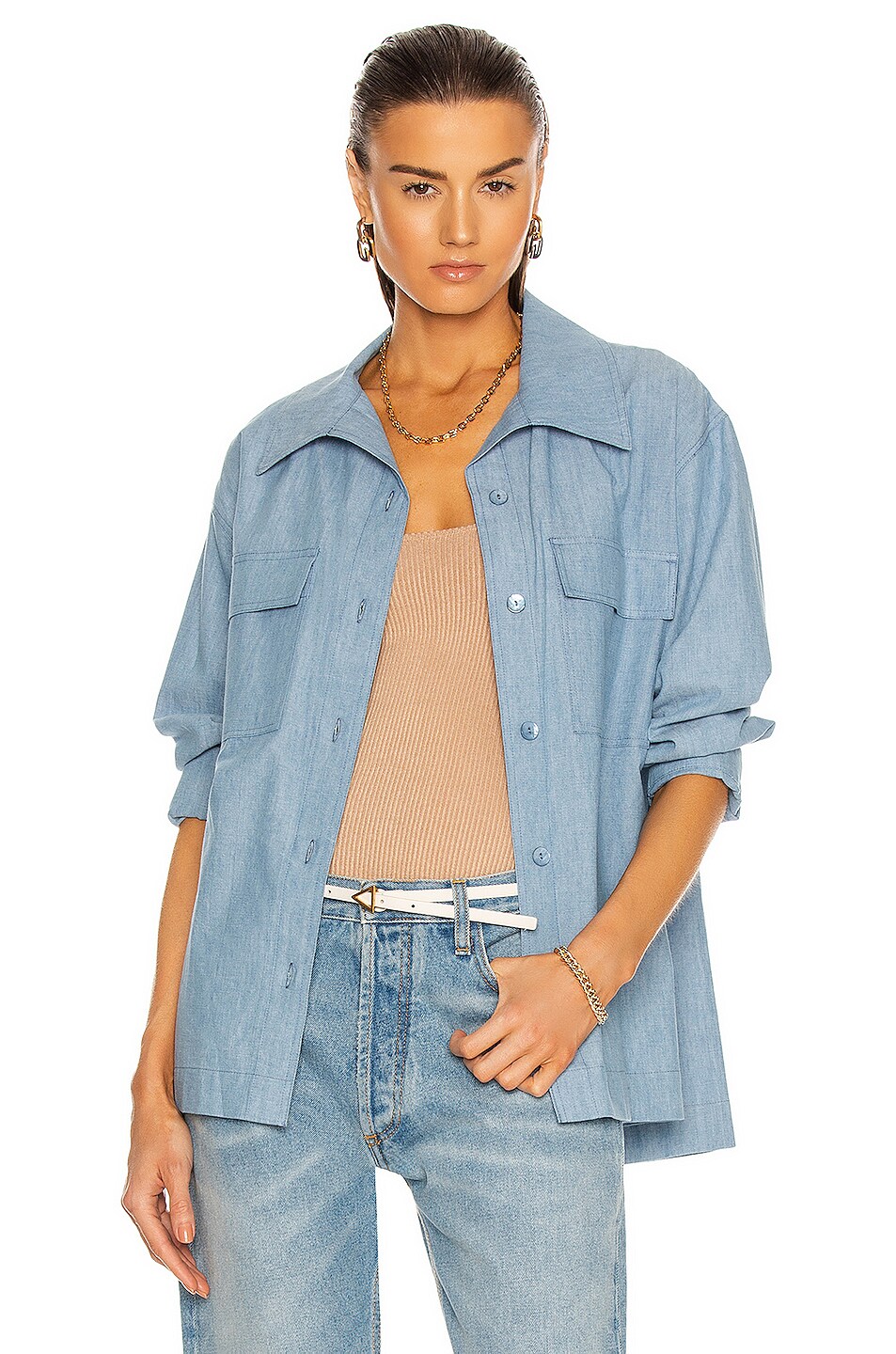 Image 1 of SABLYN Clover Top in Denim Chambray