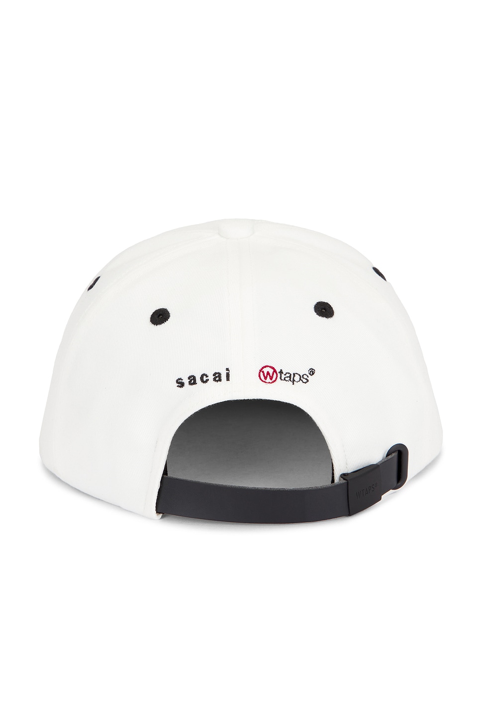Sacai X Wtaps Cotton Twill Cap In White & Black