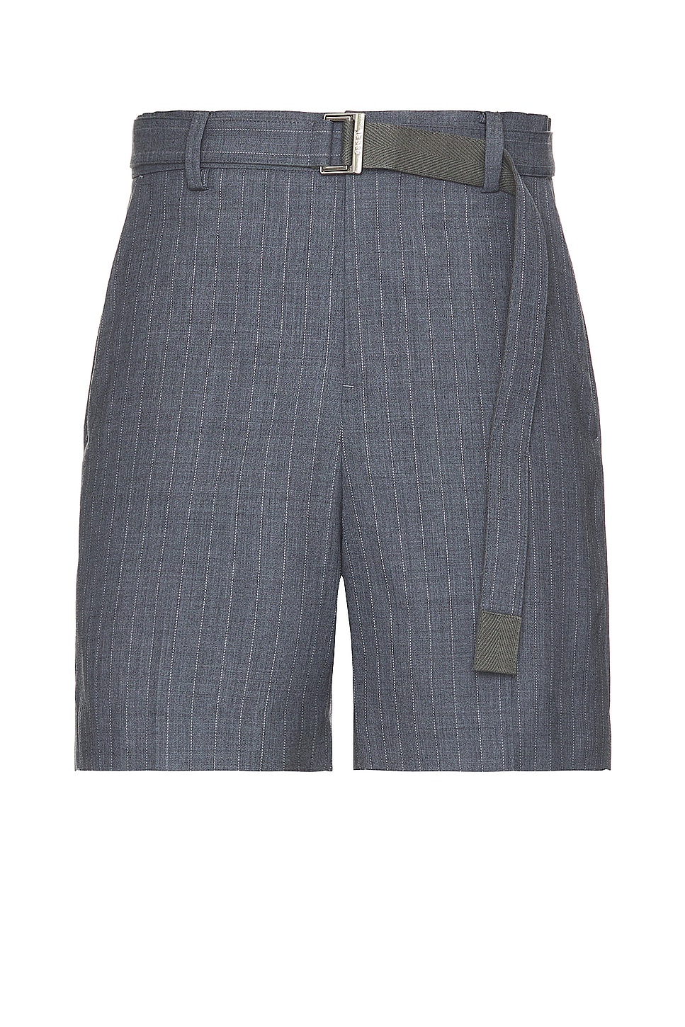 Image 1 of Sacai Chalk Stripe Shorts in Gray