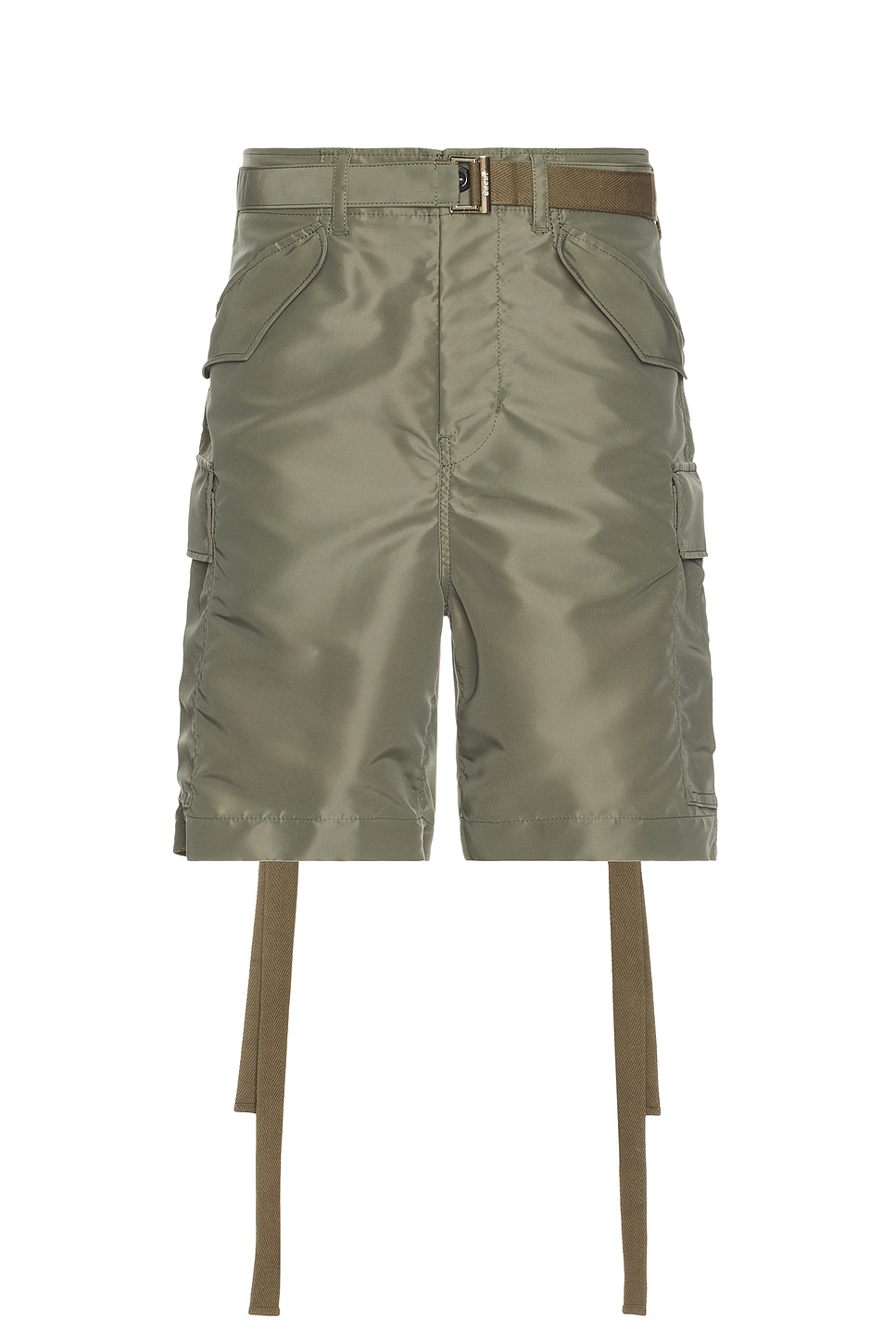 Nylon Twill Shorts in Olive