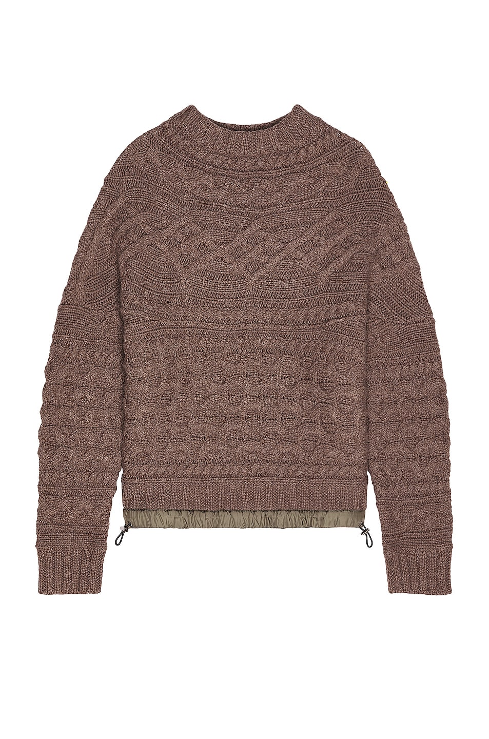 Image 1 of Sacai Horizontal Cable Knit Pullover in Brown