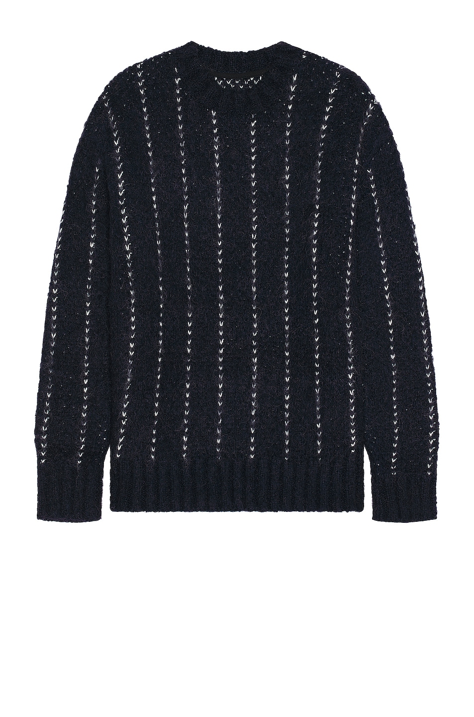 Image 1 of Sacai Jacquard Knit Sweater in Navy