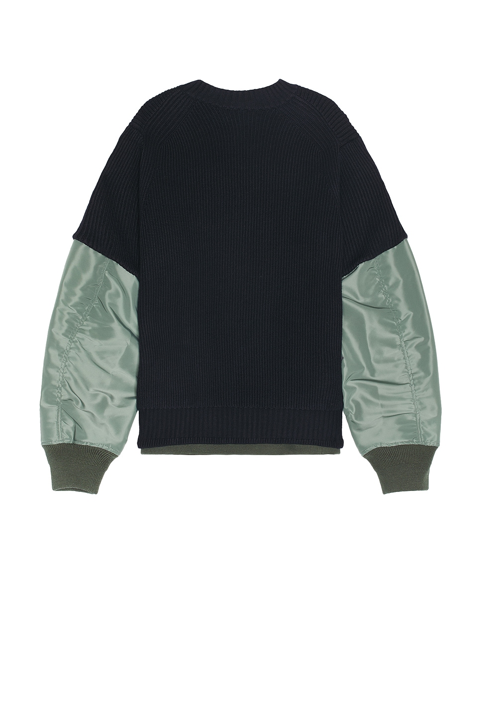 SACAI GONZ MULTI PATCH NYLON TWILL & KNIT SWEATER 