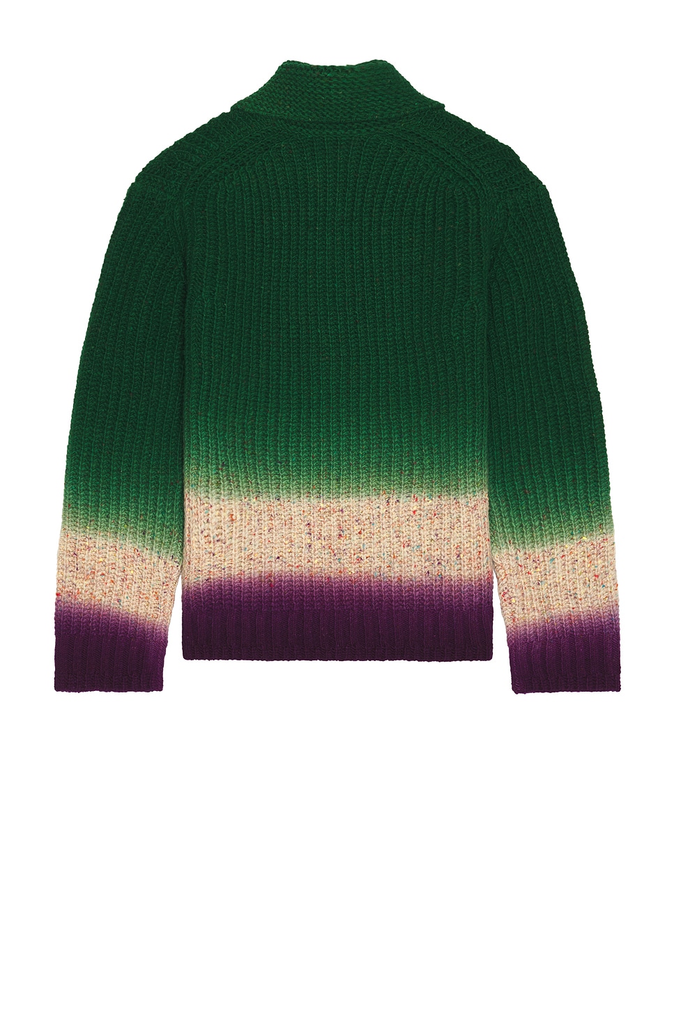 Sacai Ribbed-knit Wool Zip-up Cardigan In Green