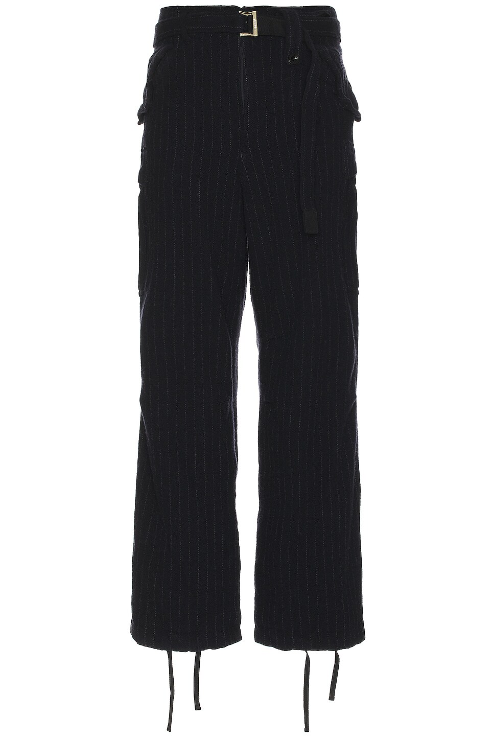 Sacai Wool Shrivel Pants In Navy Fwrd