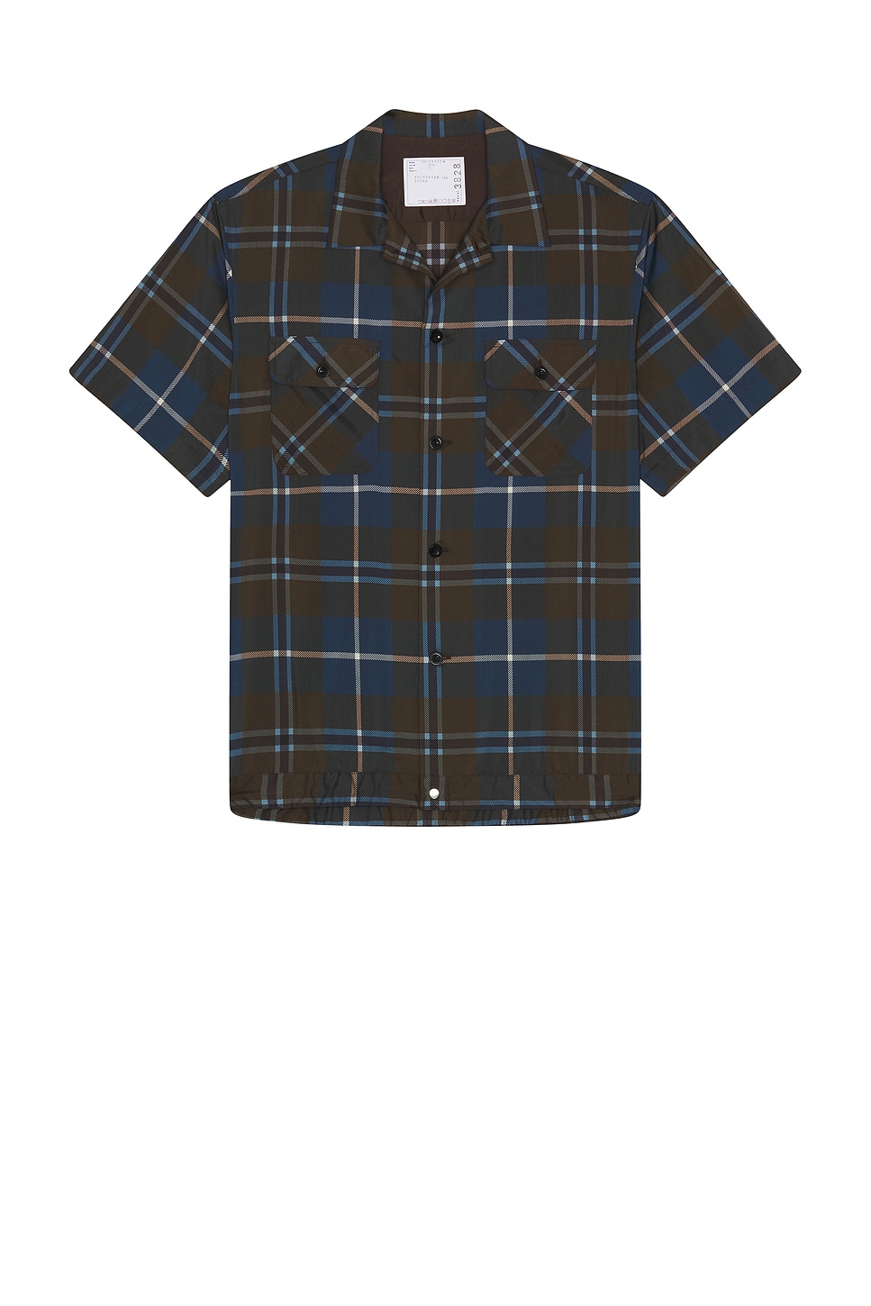 Image 1 of Sacai Plaid Shirt in Brown & Blue
