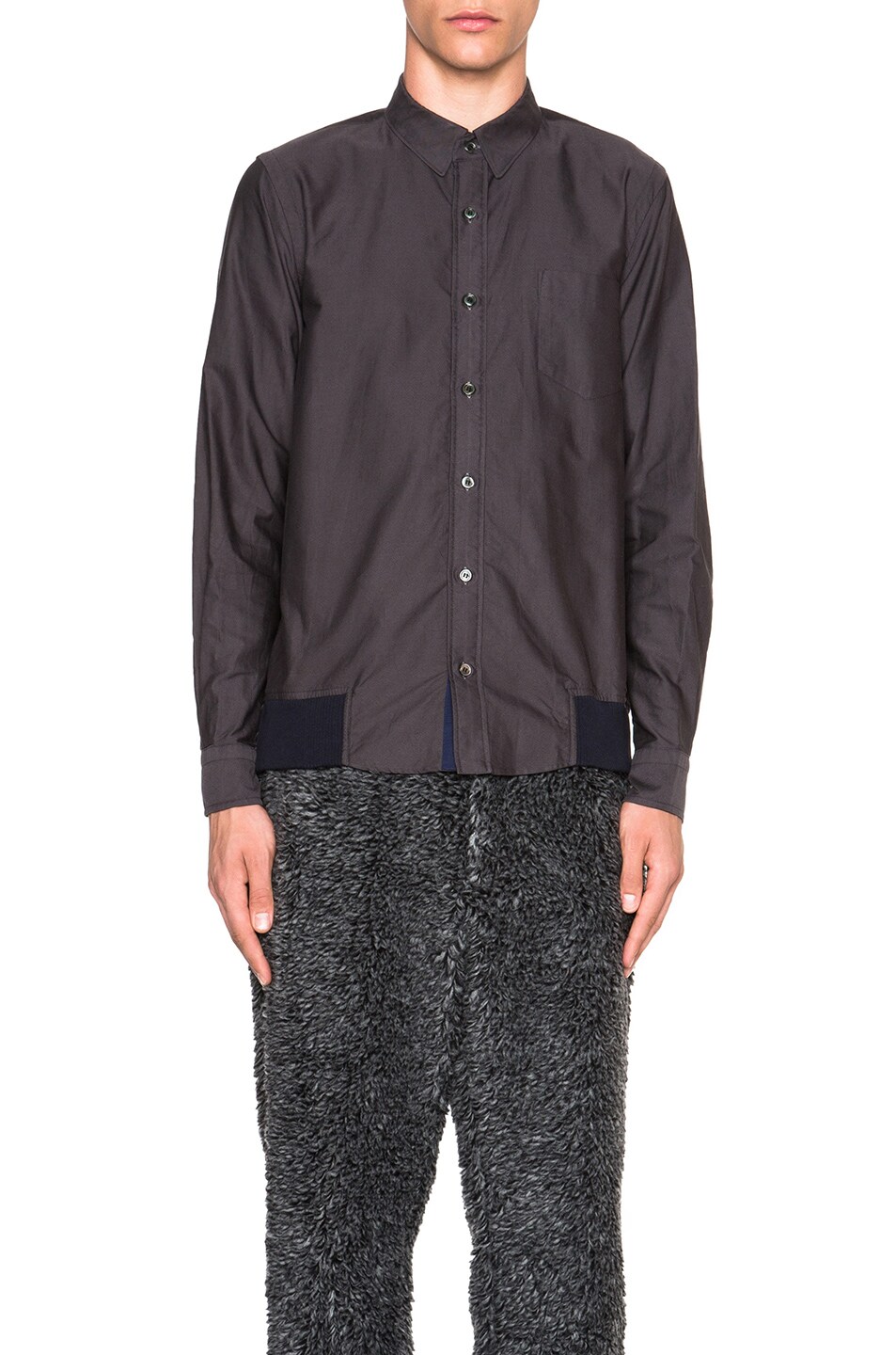 Image 1 of Sacai Side Rib Button Down in Grey